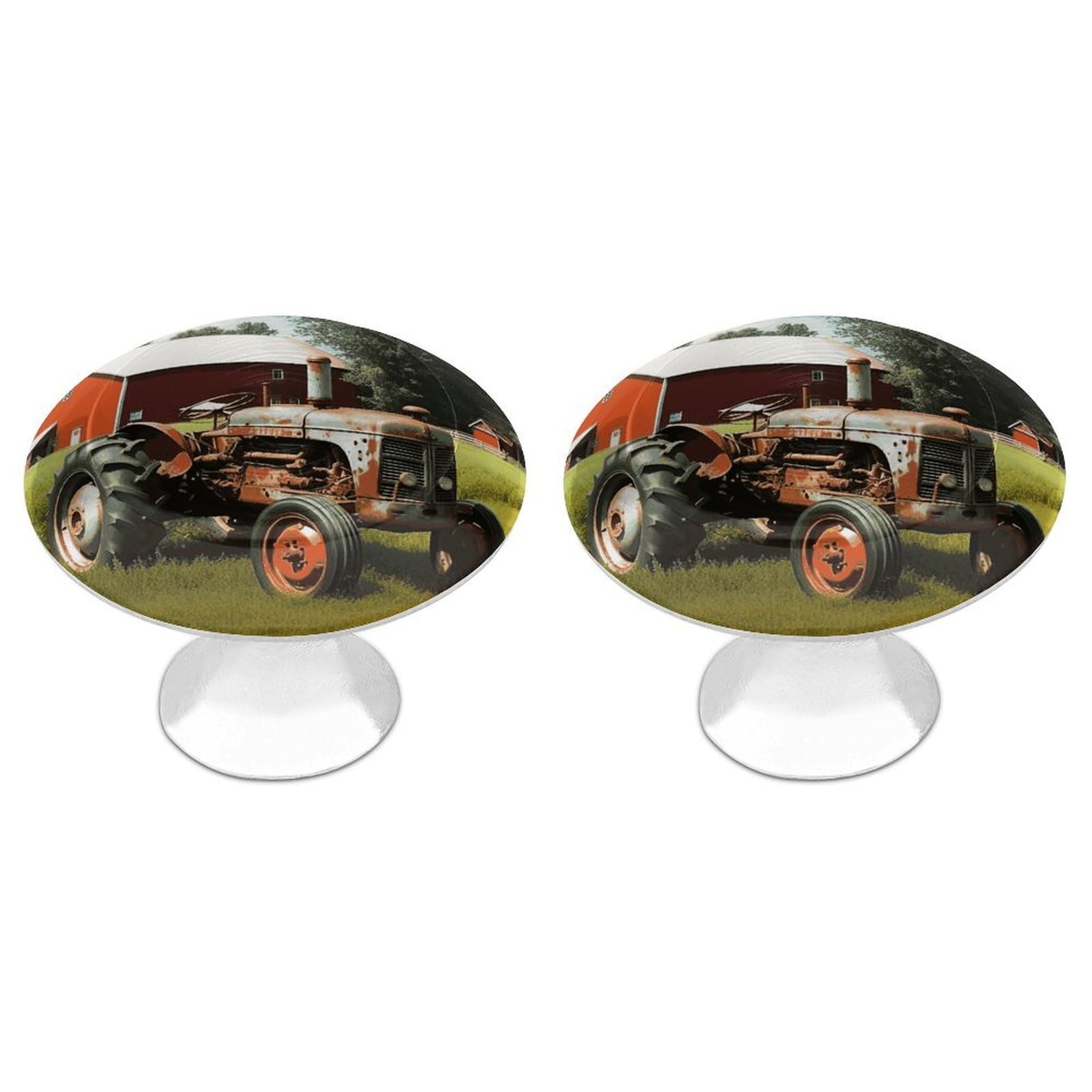 FekiLoot Company Farm Tractor Cabinet Knob Kitchen Drawer Knob Stainless Steel Round Drawer Pulls Modern Cabinet Hardware Vintage Dresser Drawer for Kitchen Bathroom Closet Dresser Cabinets