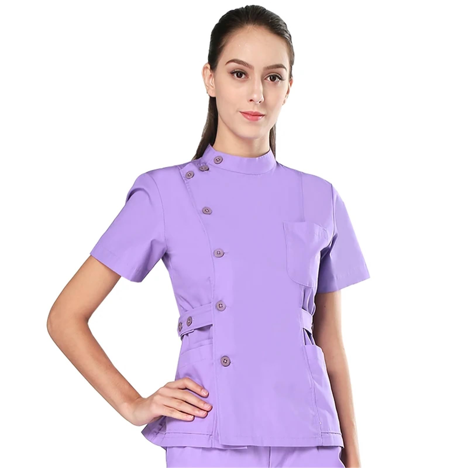AHUFGN Nurse Scrubs Women Traditonal Nurse Scrubs Set Medical Uniforms Women Men Dental Workwear Clothes Poplin Surgeon Medic Scrub Suit