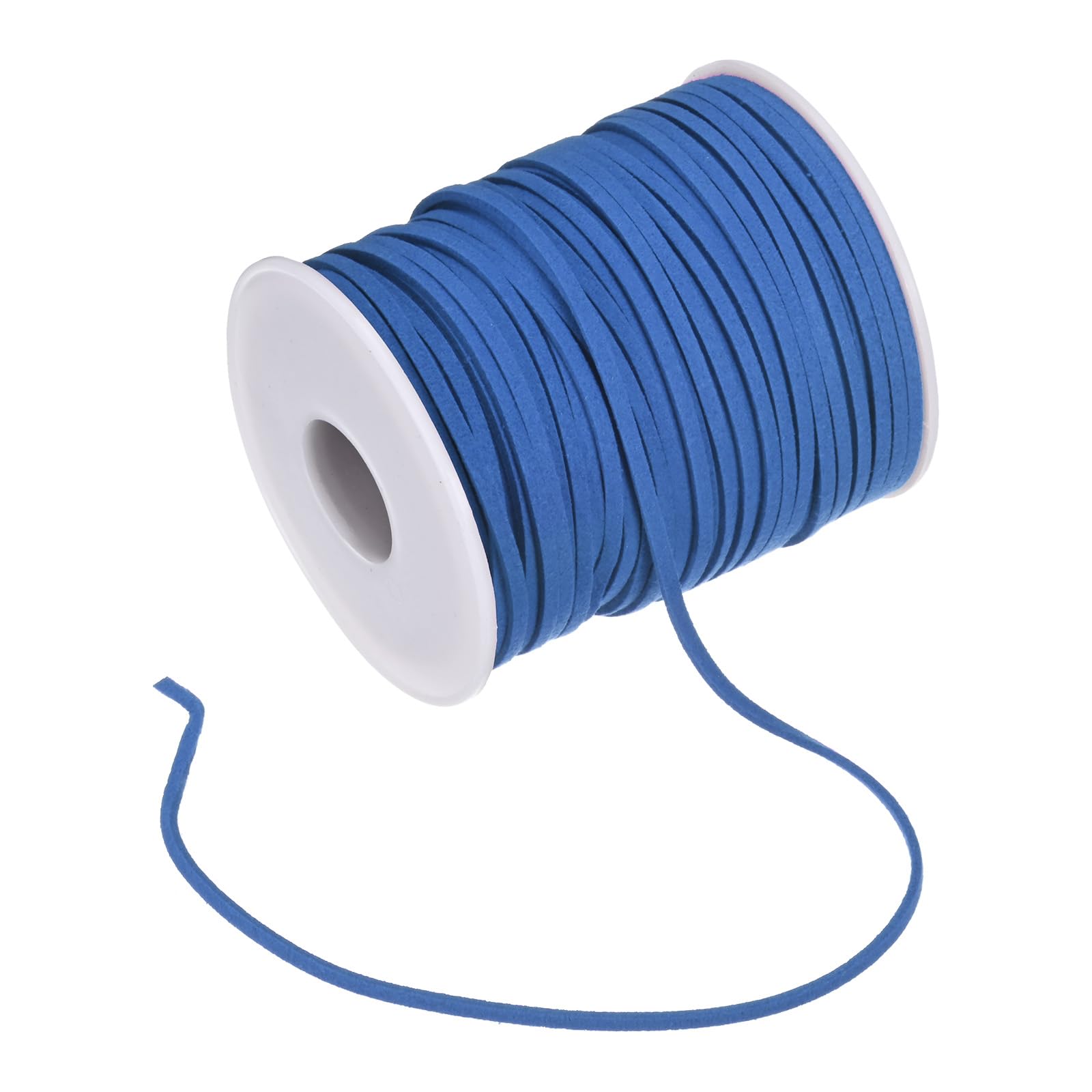 M METERXITY Faux Suede Leather Cord, 50 Yards 2.6mm Flat Suede Leather Lace, Faux Leather Cord, Suede Cord for Jewelry Making/DIY Handmade Crafts/Necklaces/Bracelets [Bright Blue]