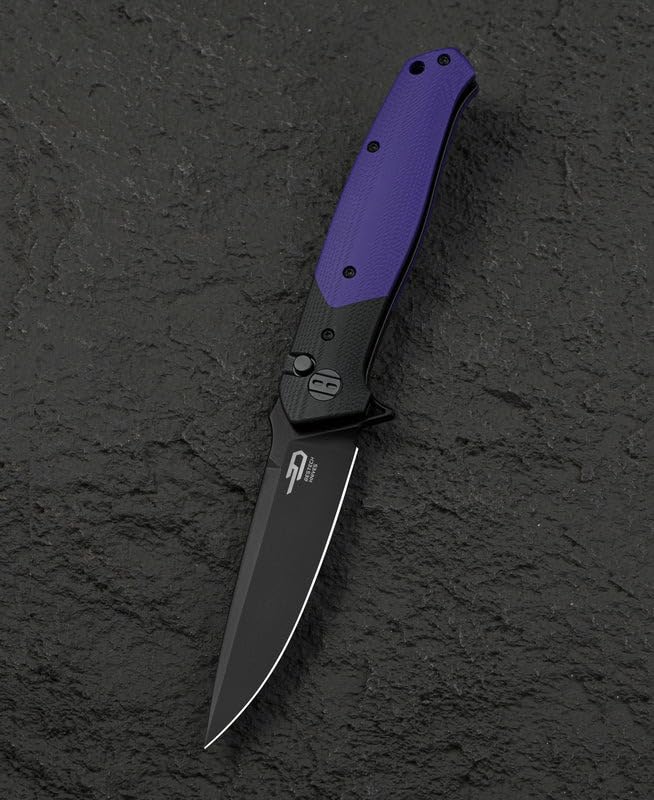 Bestech Knives BTKG62C: Swordfish Button Lock Purple