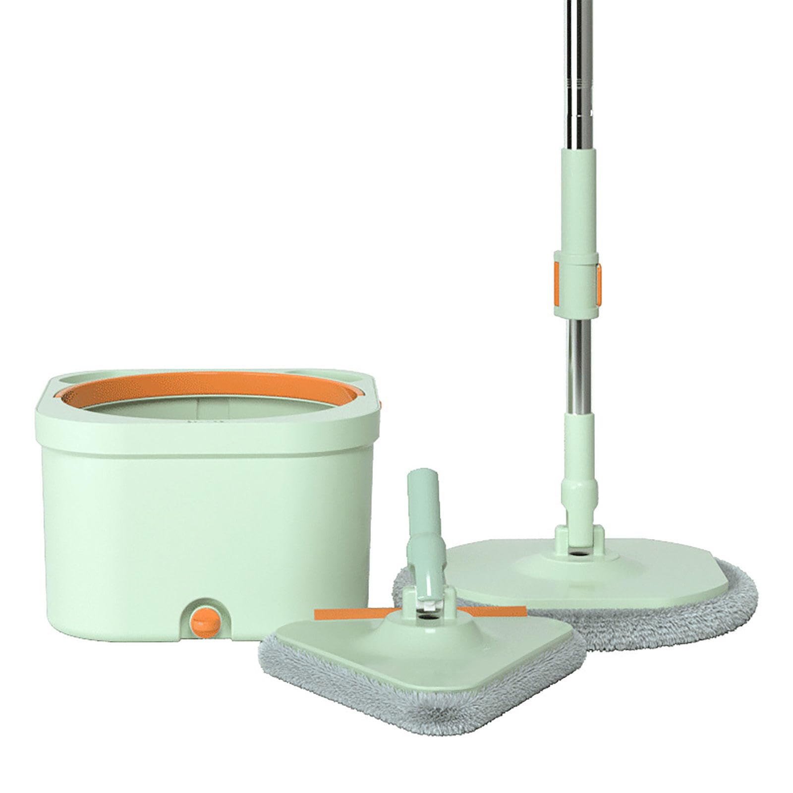 Juego de Cubo y Fregona Giratoria con 3 Cabezales de Fregona - Fregona Giratoria con Cubo de 2,5 L con Escurridor - Trapeadores de Piso de Agua Limpia y Sucia Separados