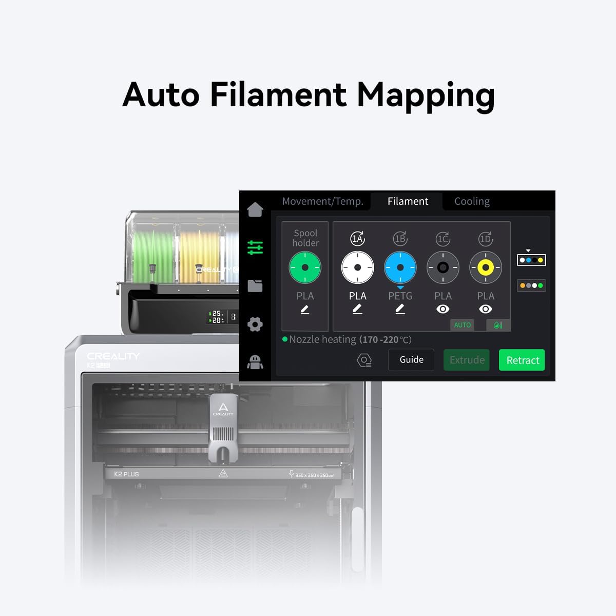 Creality K2 Plus Combo - Stampante 3D, stampa multicolore, 600 mm/s, stampa veloce, doppia fotocamera AI, livellamento auto, volume 350 ×