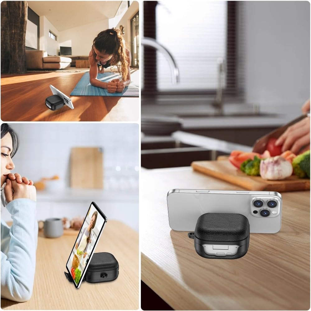 Generic Étui compatible avec Samsung Galaxy Buds3 (Couleur : Blanc) Antichoc Cuir Béquille Coque Complète Silicone