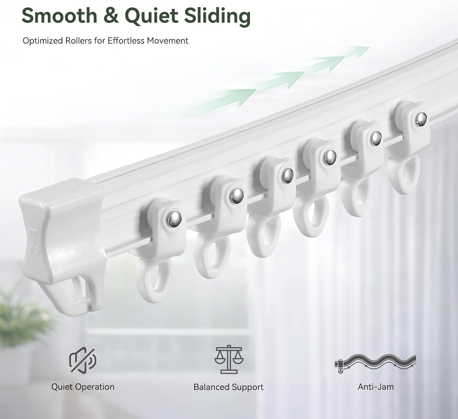 ZSTARR Flexible Bendable Ceiling Wall Mounted Curtain Track 5M/16.4FT White Curtains Rail for Room Divider Shower Curtain L/U Shape Bay Windows RV