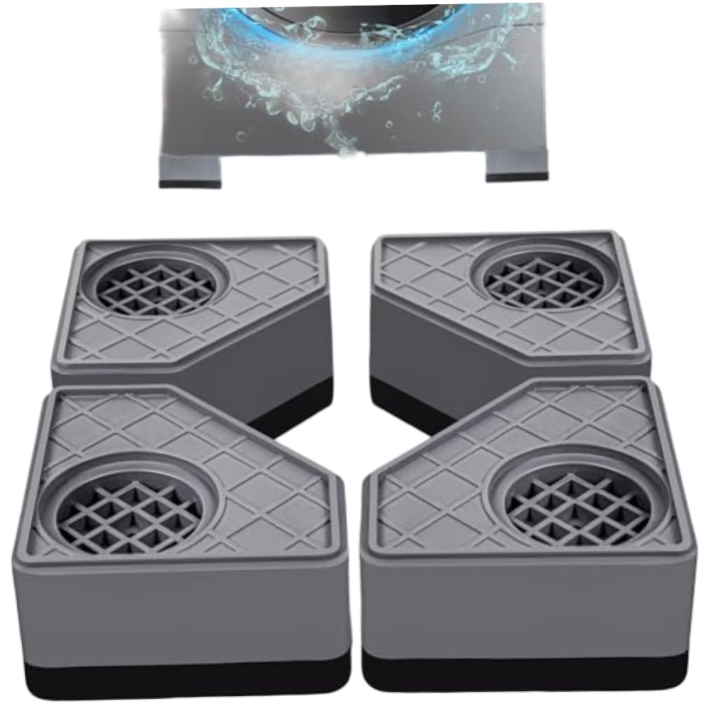 Xdyyjrasa Washing Machine Pads - 4Pcs 1.8in Height Increase Anti Vibration Pads, Stabilizer Feet to Stop Machine Moving & Reduce Noise, Grey