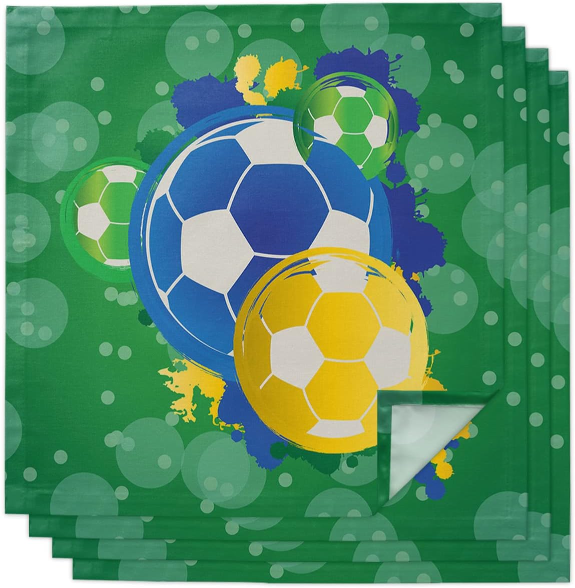 Soccer Cloth Napkins 20"x 20" Dinner Napkins Soft