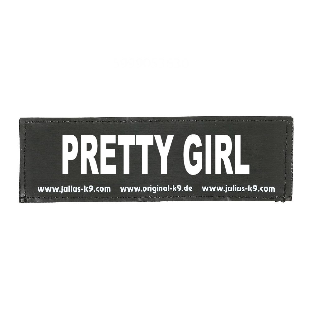 Julius-K9Interchangeable Patches, 1 pair, PRETTY GIRL, Size: Small, Black