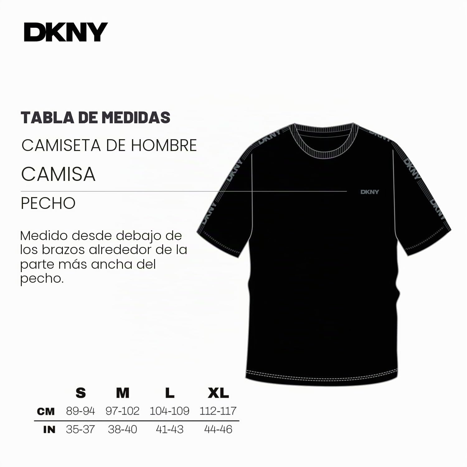 DKNY Penguins Camiseta Hombre Manga Corta 100% Algodón Negra | Camisetas Hombre Ropa Deportiva y Loungewear con Cuello Redondo y Banda Lateral | Camiseta de Algodón Hombre Negra | Idea Regalo Hombre