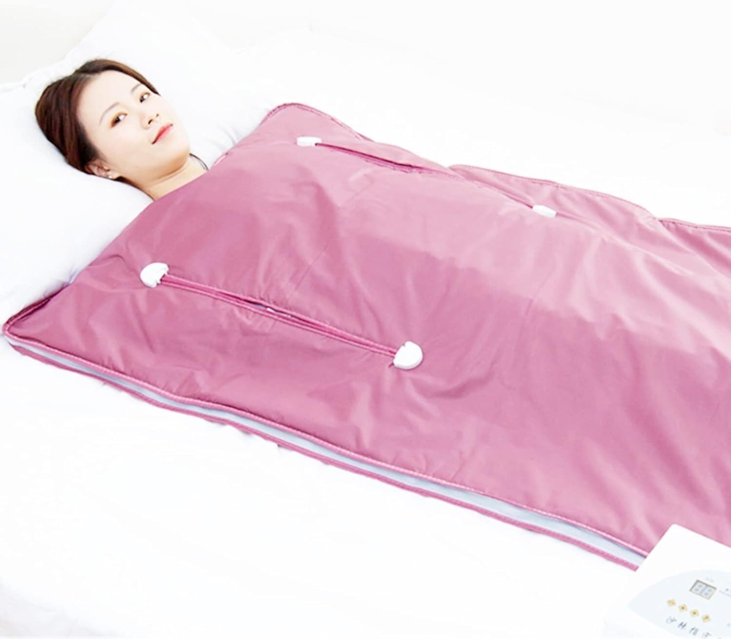 Manta de sauna portátil para pérdida de peso, moldeador personal para quemar grasa para mujeres, desintoxicación manos libres en casa (rosa)