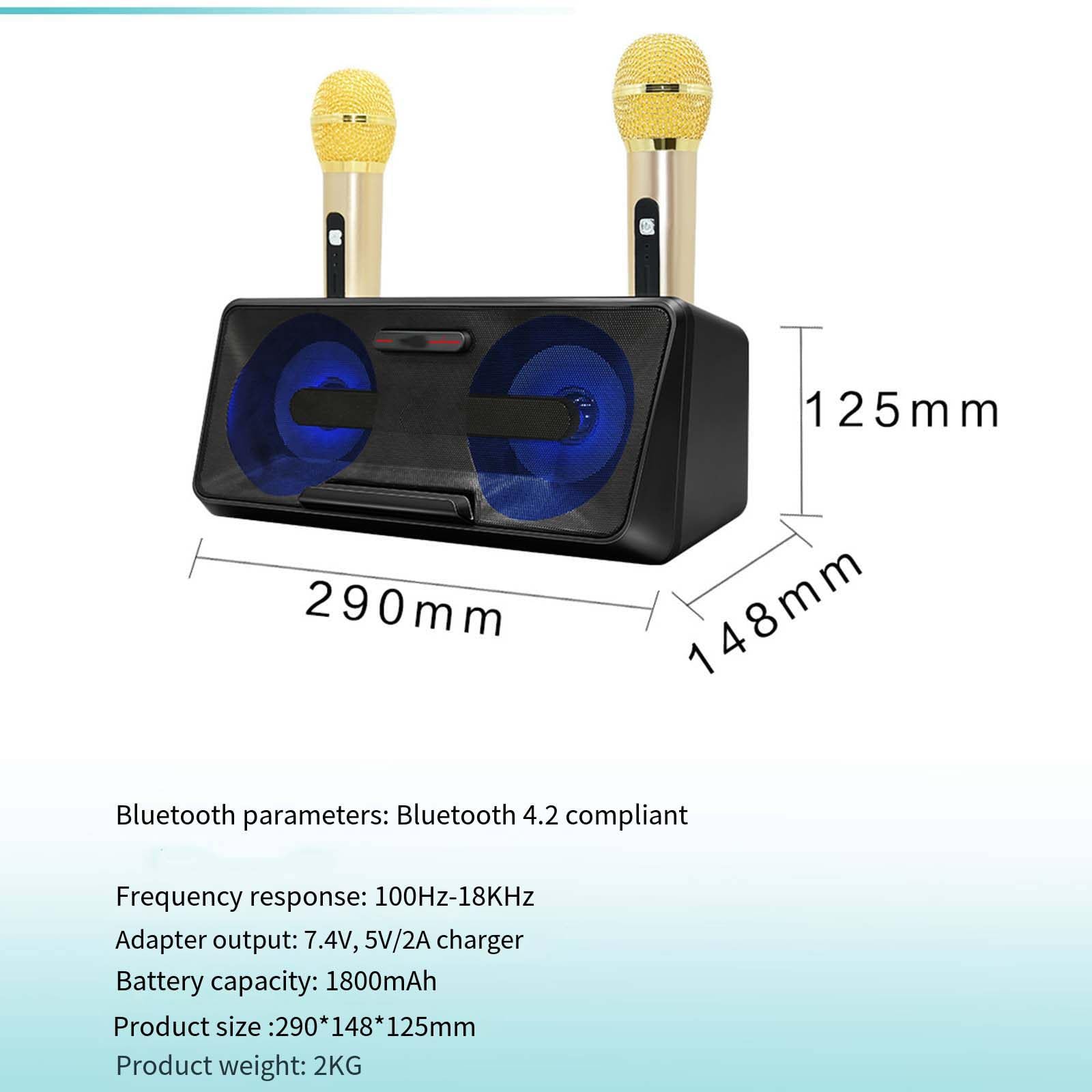 Urządzenie do karaoke Mikrofon bezprzewodowy Bluetooth Audio Zewnętrzny przenośny telefon komórkowy Ktv One Telewizor Domowy chór,A