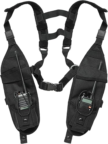 Arnés de hombro para radio, soporte para el pecho, chaleco universal, de nailon, bolsa de radio bidireccional, walkie talkie, búsqueda de artículos