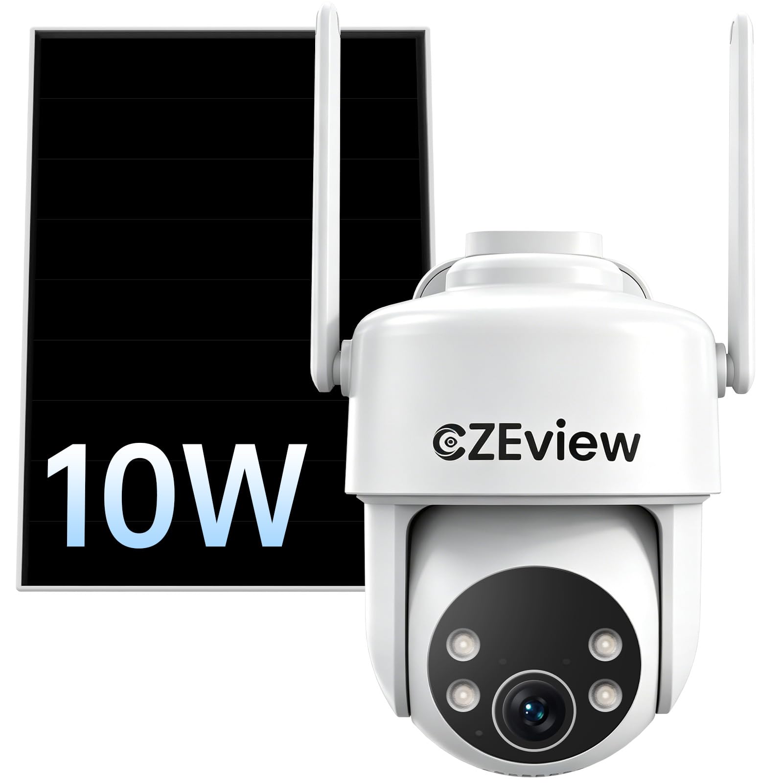 4G LTE - Cámara de vigilancia solar para exteriores con tarjeta SIM, cámara de 3 MP HD PTZ con batería, no necesita WiFi, 24/7 de vídeo siempre encendido, inclinación de 355°, inclinación de 120°