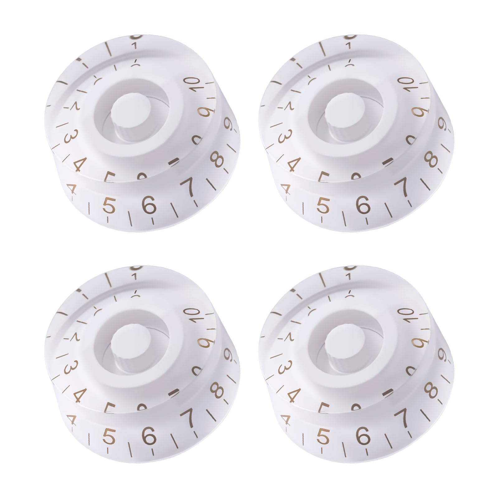WANDIC Speed Control Knobs, Set of 4 Acrylic Speed Knobs for Gibson Les Paul Replacement Electric Guitar Parts,White