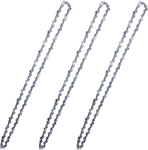 V-MODEST Paquete de 3 cadenas de motosierra de 12 pulgadas, calibre de 0.043 pulgadas, paso LP de 38 pulgadas, 45 eslabones de transmisión de cadena