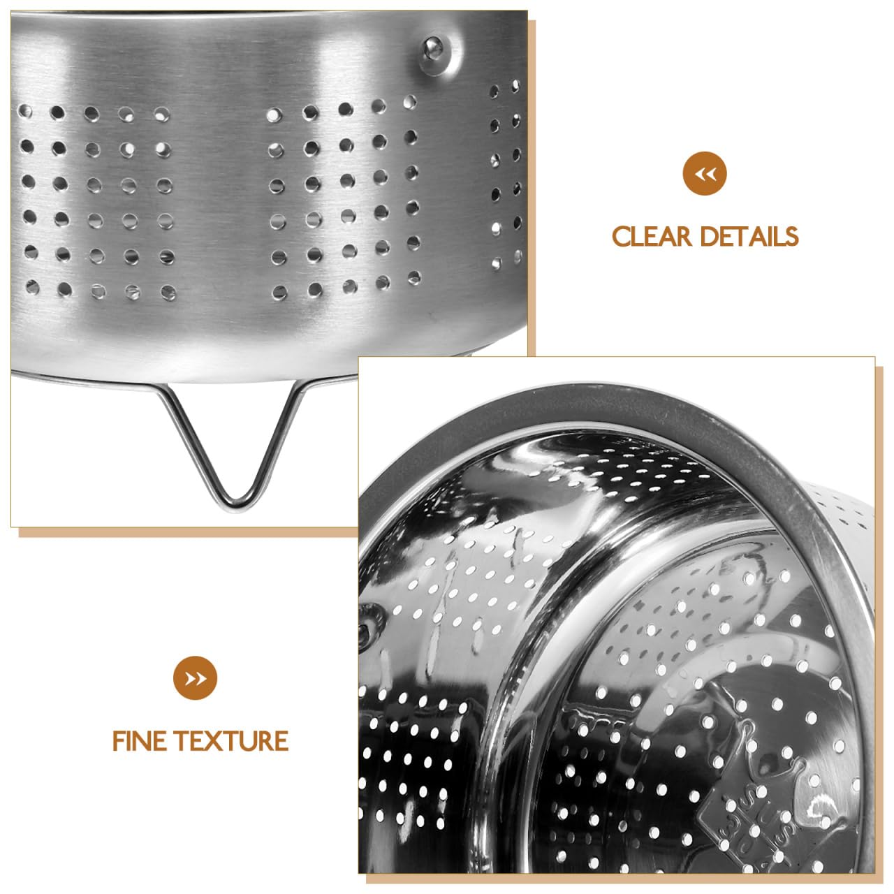 Healvian para olla de vapor, cesta de acero inoxidable, cesta de vapor de metal y verduras, con asa, cocina eléctrica, colador de frutas, colador de frutas, 14 cm