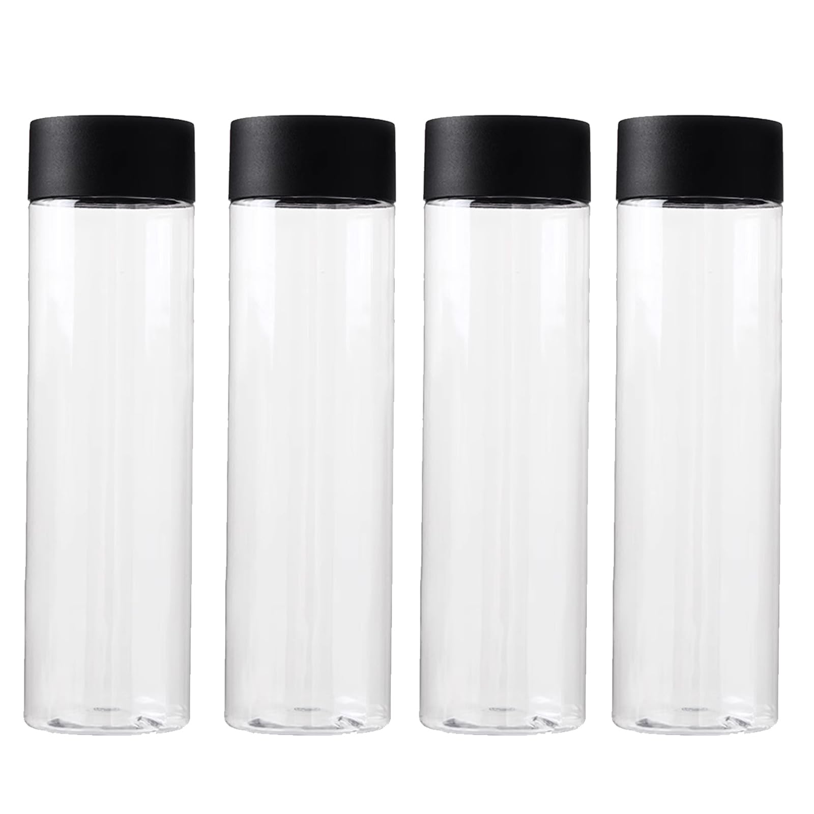 4 Piezas Botellas de Jugo, Plástico PET con Tapa, Botellas Pequeñas Reutilizables para Jugo de Agua Leche Bebidas Caseras(500ML)