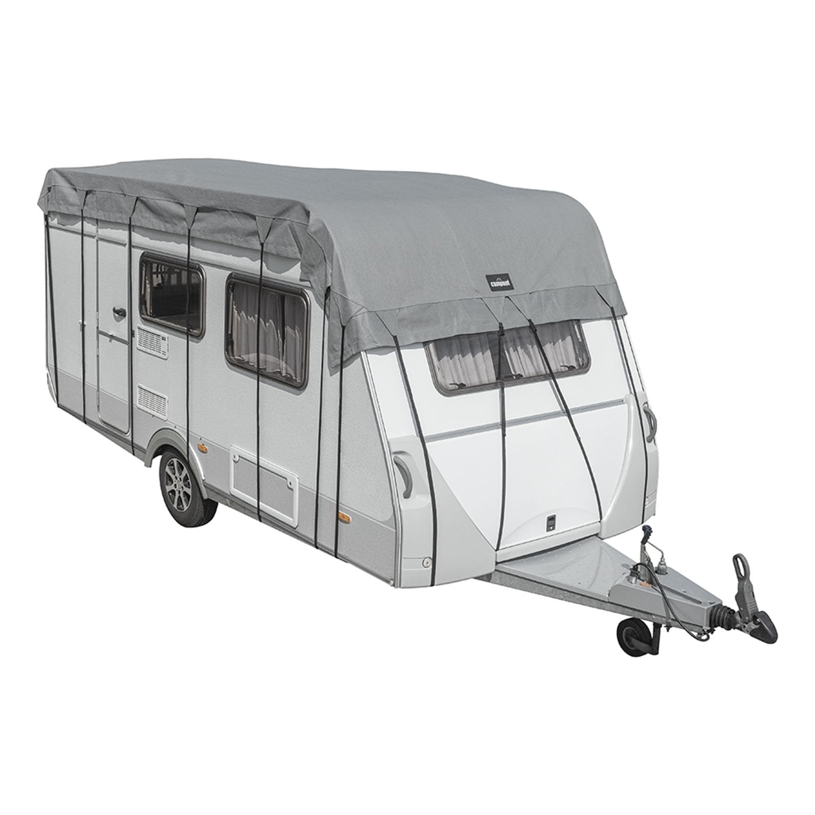 Campout Wohnwagen und Wohnmobil Dachschutzplane – 7.5 x 3 m – Abdeckplane – Wohnmobilabdeckungen – Dachplane – Caravanabdeckung – Atmungsaktives 3-lagiges SFS-Vlies PP, 160 g/m² – Grau