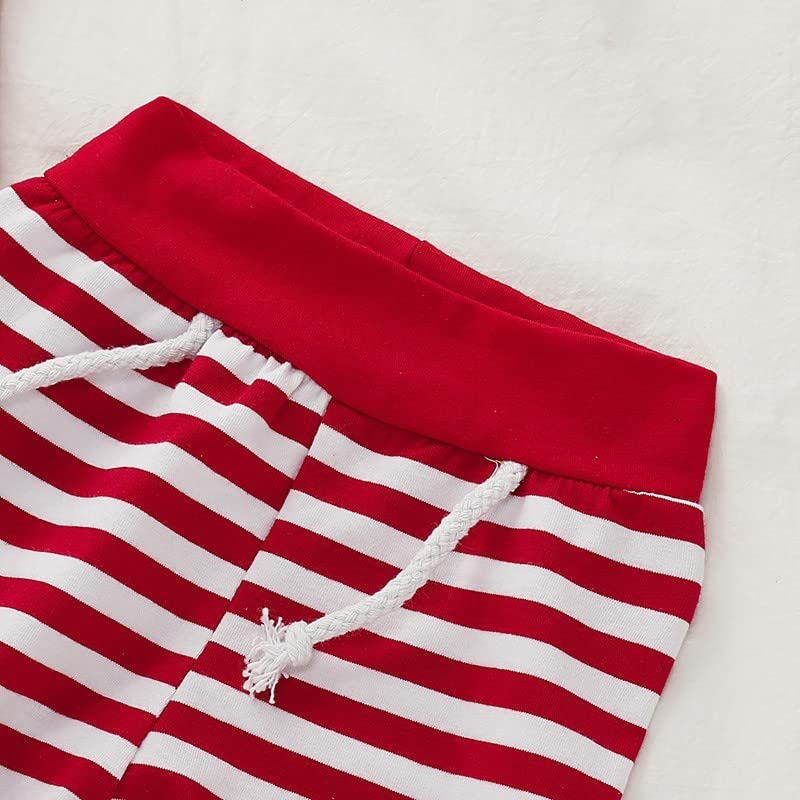 Mijn 1e kerst pasgeboren jongens meisjeskleding, merry christmas unisex gestreepte lange mouw brief print top baby 3 delige jurk set schattig top + gestreepte broek - Afbeelding 8