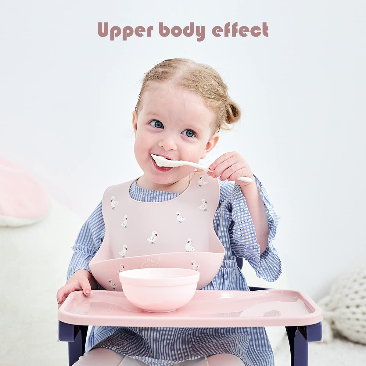 2 Bavoirs Bébé Silicone Little Dimsum - Imperméables, Faciles à Nettoyer, Design Mignon