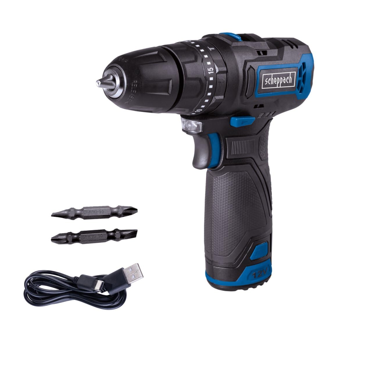 Scheppach Perceuse visseuse à percussion sans fil C-CD32-X - Brushless, 12V | 35 Nm - 19500 cps/min - mandrin 0,8-10mm - Ø perçage max 8-20 mm - bois, métal, béton
