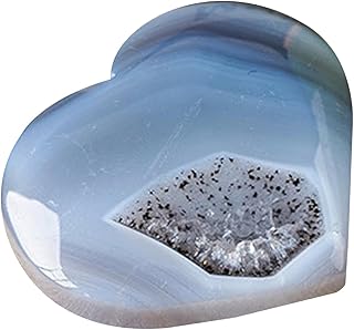Agate Cave Love Crystal Ornament,Agate Geode Heart Stone | Home Collections Crystal Stone Geode Decor for Living Room, Offices,
