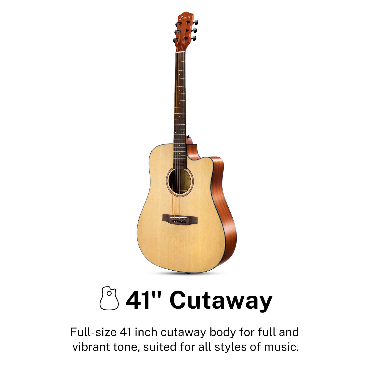 Buy Donner Acoustic Guitar Kit for Beginner Adult Teen Full Size Cutaway Acustica Guitarra
