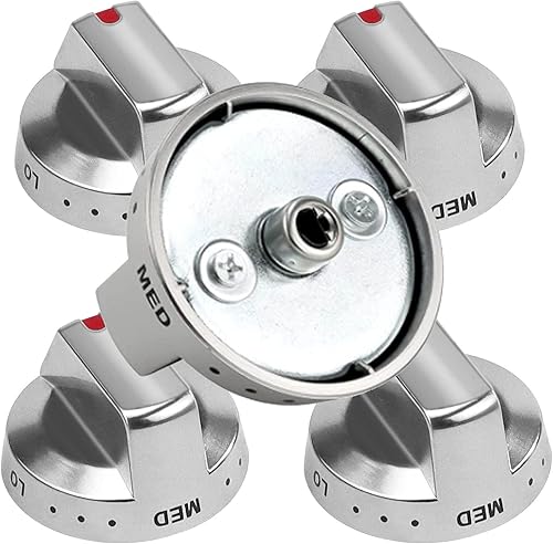 Fetechmate DG64-00473A - Perilla de esfera para estufa de quemador, anillos fuertes, acero inoxidable compatible con Sam.Sung Range Oven Gas Stove