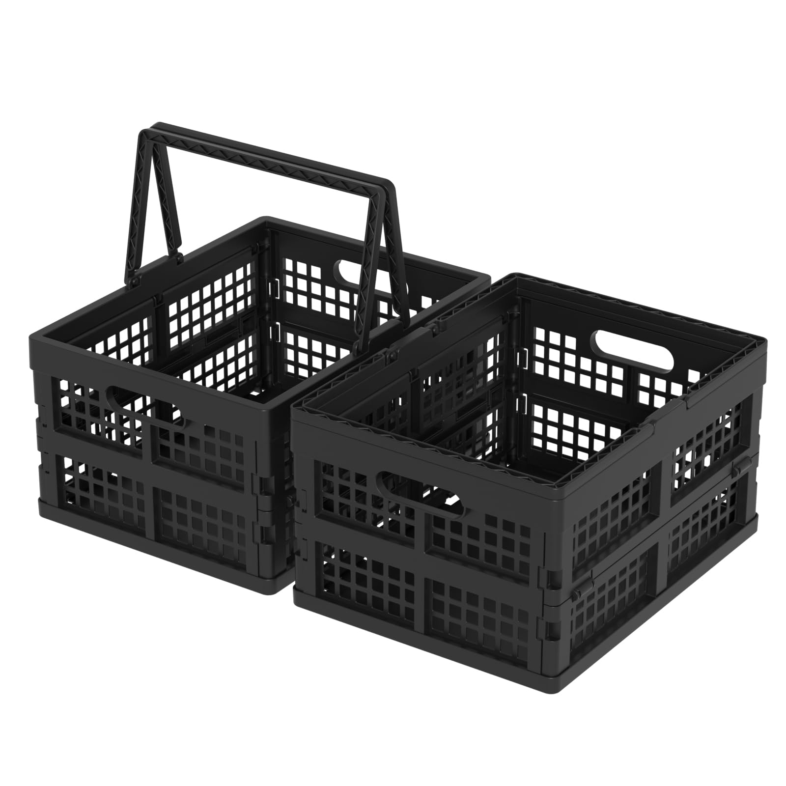Caisse de rangement pliable plastique 16L bac de stockage pliable avec poignées