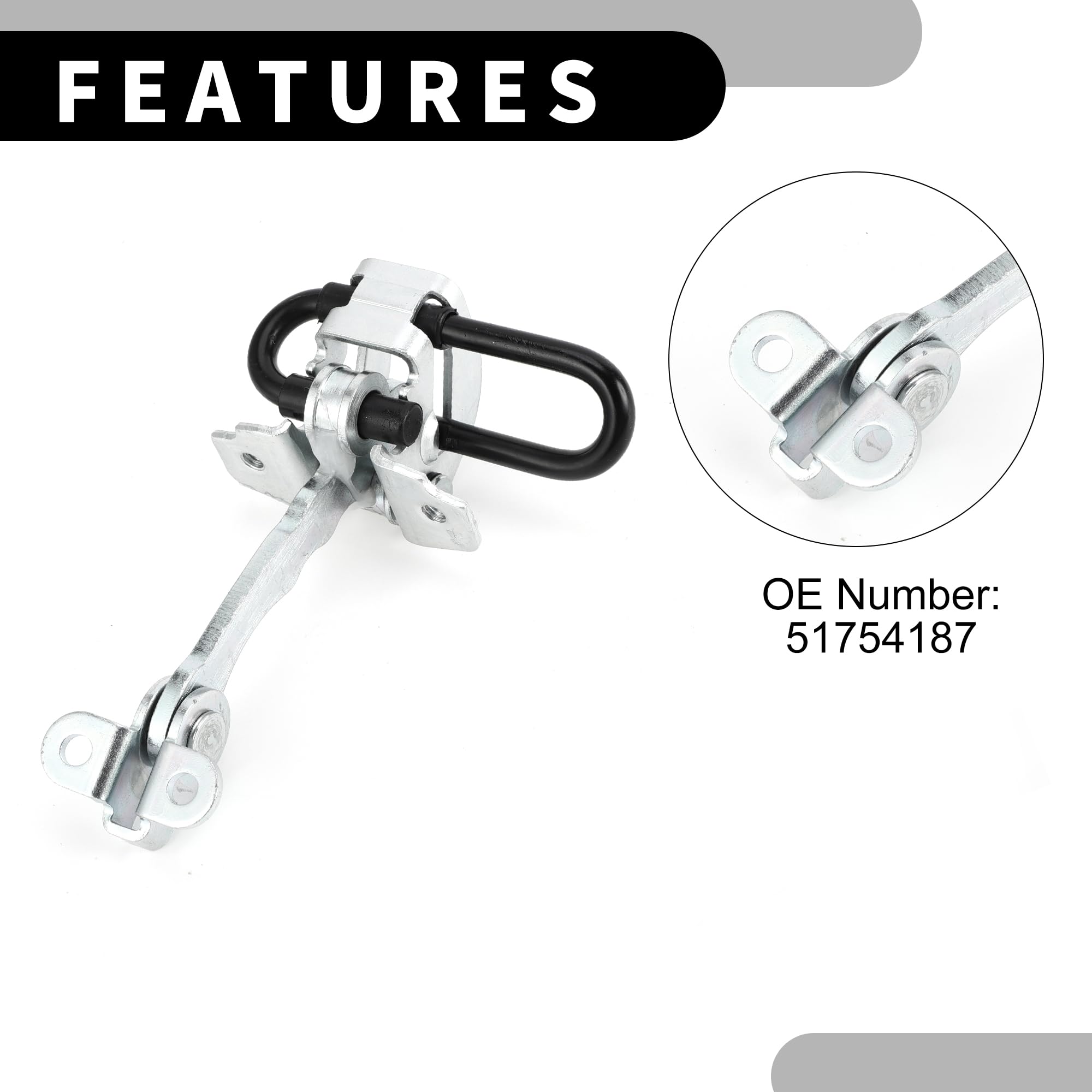 Cinghie Ferma Porta Auto In Tessuto Oxford - Ricambio Per Jeep TJ 1997-2006 (2 Pezzi, Nero) - 4