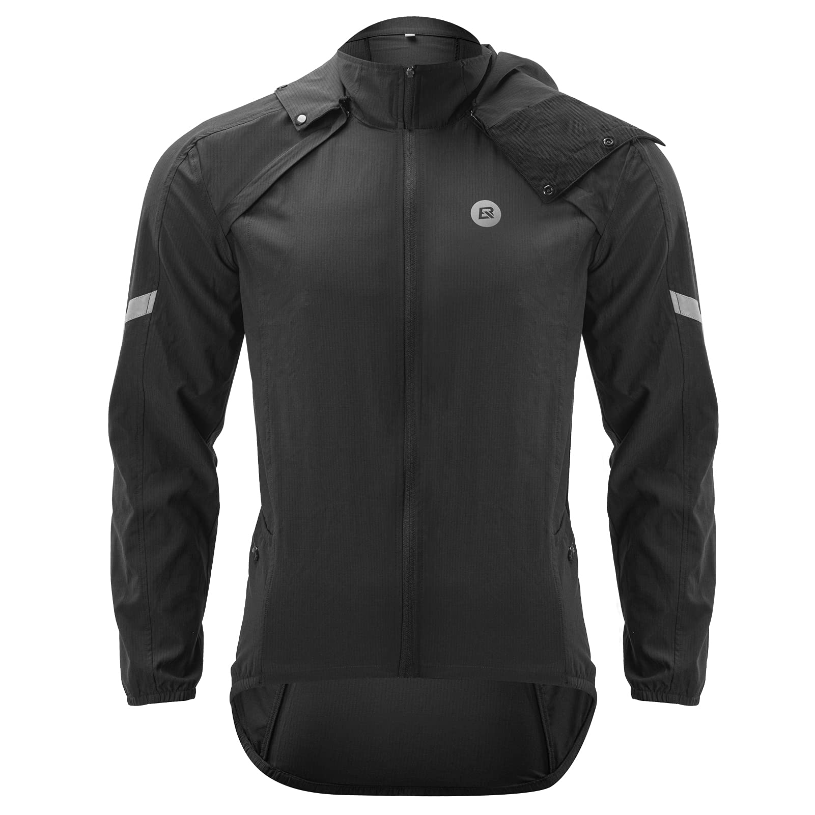 ROCKBROS Vestes Hommes VTT Capuche, Veste de Cyclisme 3 en 1 Design, Veste sans Manches Léger Respirant Réfléchissant Longue pour Printemos Été Automne pour Homme Femmes Noir M-4XL