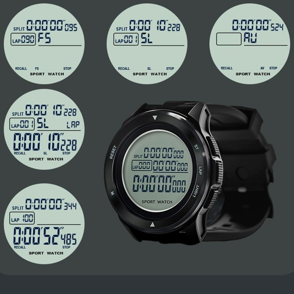 Orologio digitale da arbitro di calcio, timer multifunzione per allenatori, cronometro, orologio sportivo con retroilluminazione, cronometro di memoria