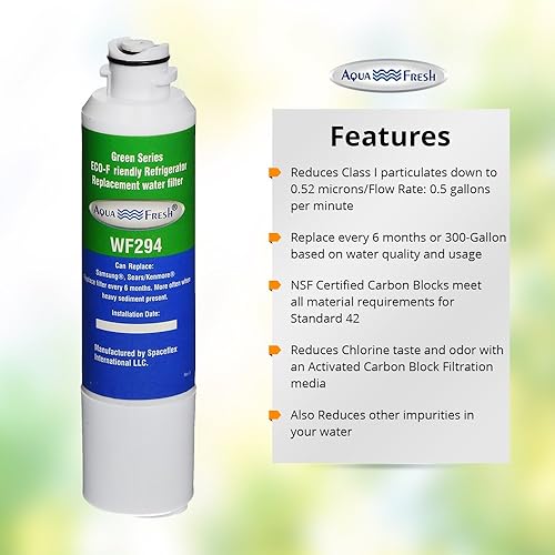 Miniatura 4 de Aqua Fresh WF294 DA29-00020B Filtro de agua de repuesto para refrigerador Samsung DA29-00020A/B, HAF-CIN/EXP, RF28HFEDBSR, RF263BEAESR, RF263TEAESG,