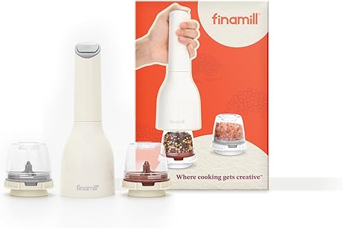 Miniatura 19 de FinaMill Molinillo de Especias Clásico a Batería – Juego de Molinillo de Sal y Pimienta Operado por Batería, Incluye 2 Cápsulas de Especias Negro