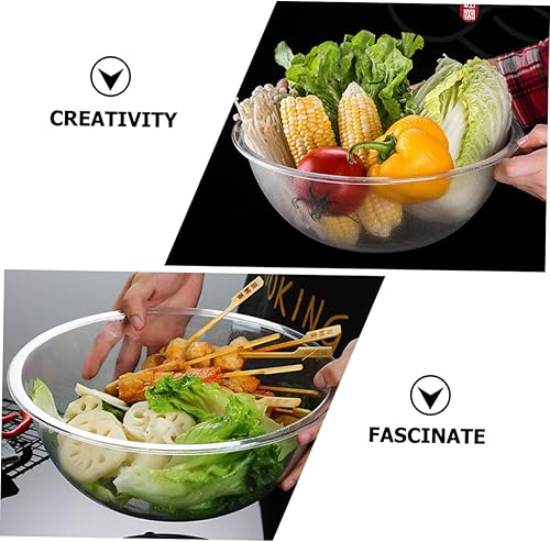 Miniatura 5 de Recipientes de ensalada para alimentos, vajilla de plástico, recipiente de plástico transparente, cuenco de cocina, cuenco de mezcla, cuenco de