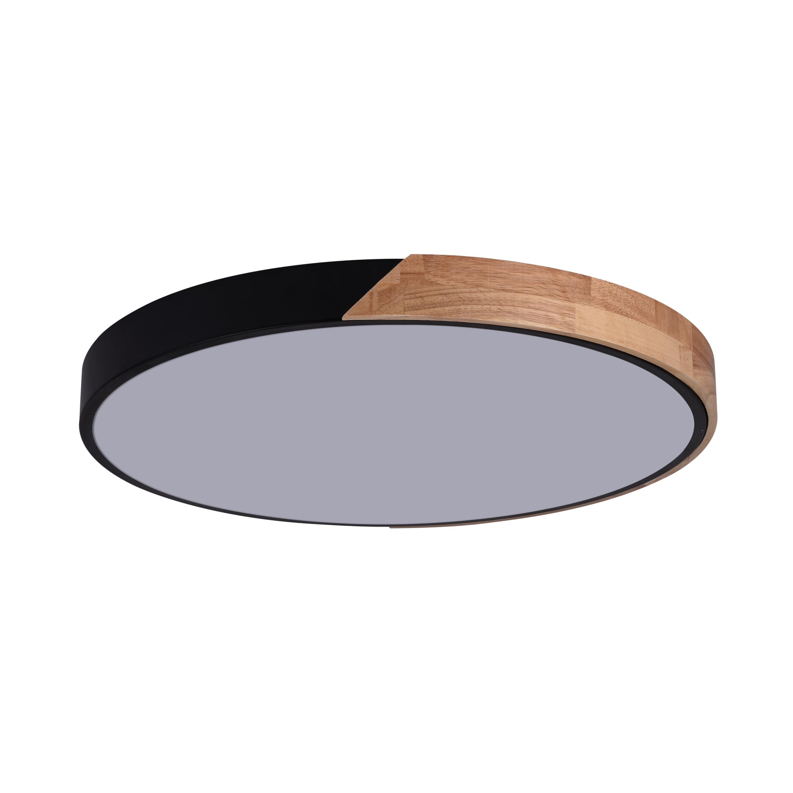 wonderlamp - Plafón de techo Smart de Madera 70 W LED Mol, 3000-4000-6000K, Intensidad Regulable, Luz nocturna, Mando incluido, Negro
