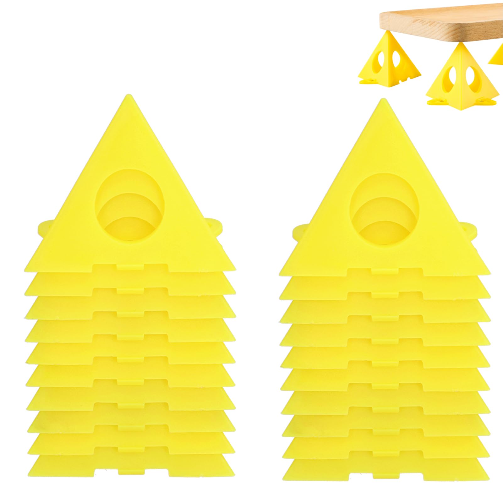 20PCS Painters Painting Pyramid Stands,Mini Cone Paint Stands,Plastic Paint Triangle Stands for Painting Mini Cones Tripods for Carpentry Work Site Use,and Support Canvas(Yellow)
