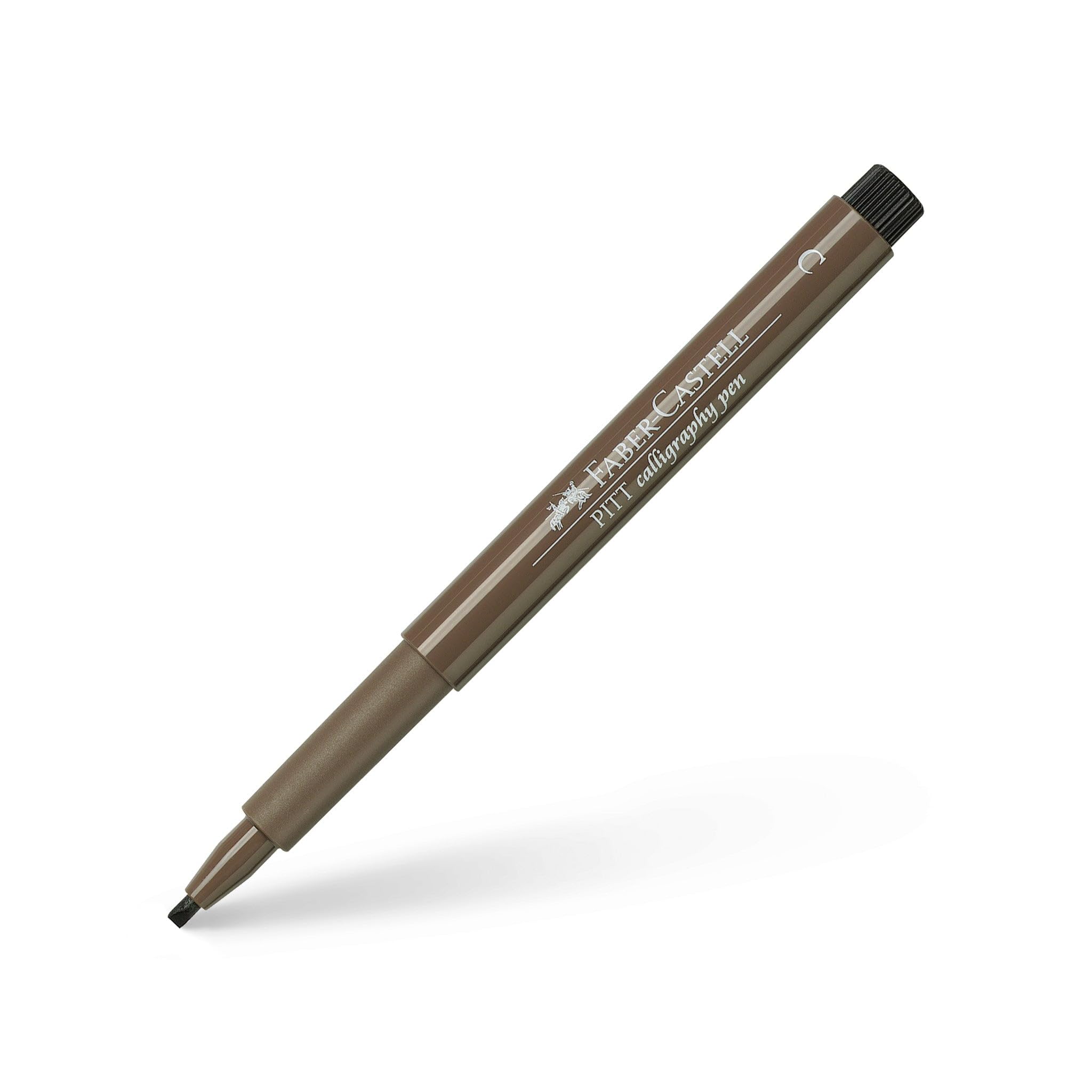 Faber-Castell Art & Graphic Pitt Artist Pen Calligraphy India Ink Pen, Walnut Brown, Single Pitt Pen, for Art Craft, Drawing