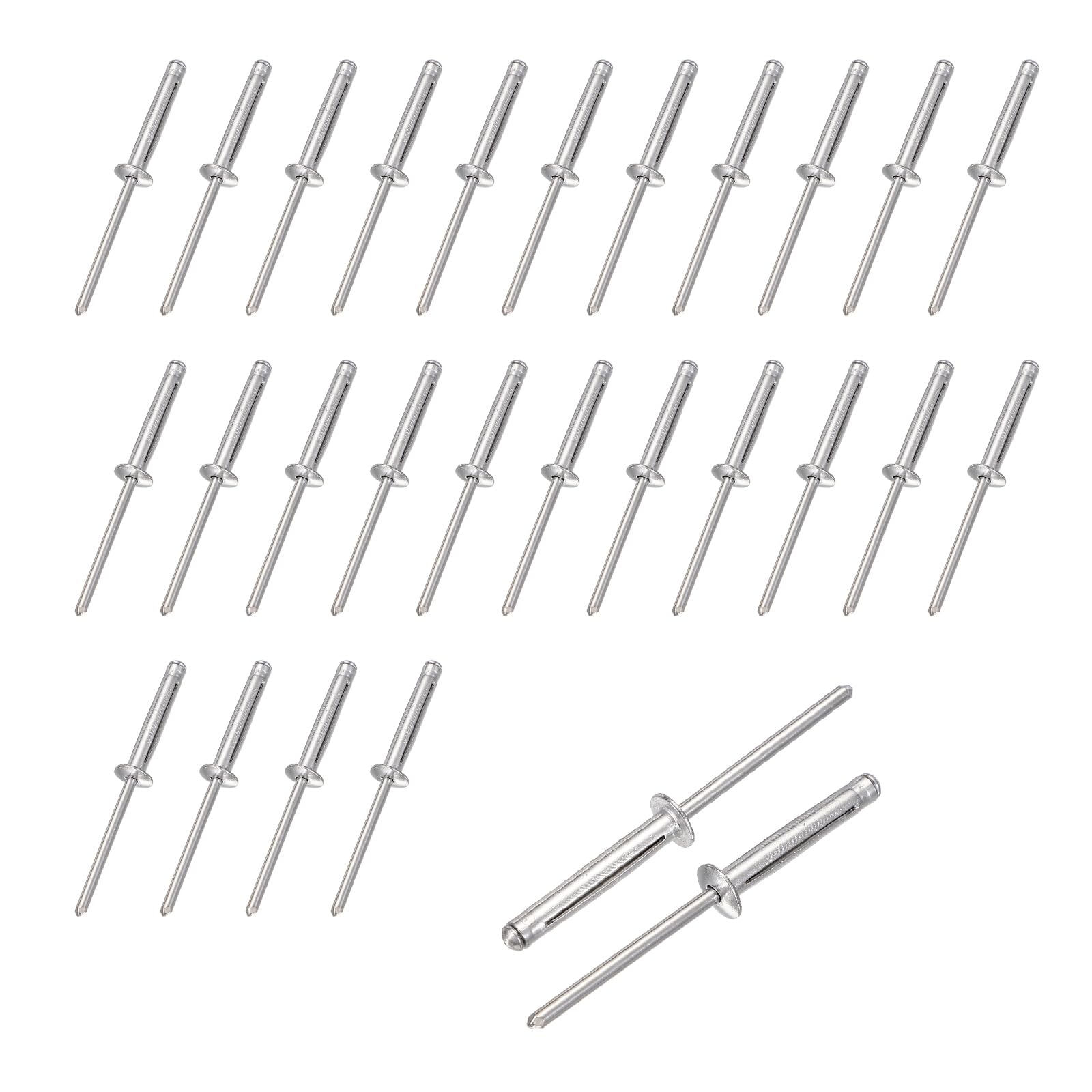 sourcing map 50pcs Aluminum Large Head Grip Rivets 4x25mm Multi-Grip