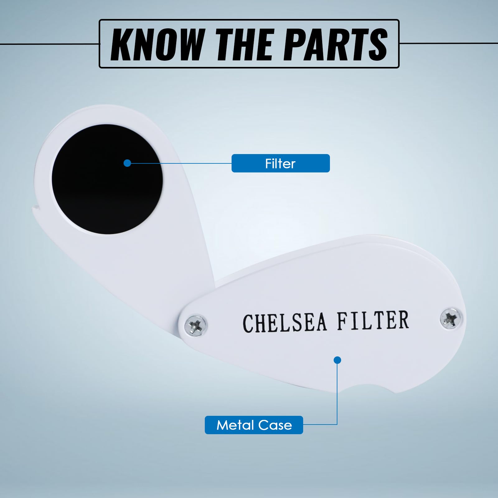 TEKCOPLUS Filtro Chelsea per l'identificazione delle pietre preziose: distingue rapidamente smeraldi, rubini, zaffiri, acquamarina, vetro, portatile, ideale per gemmologi e gioiellieri