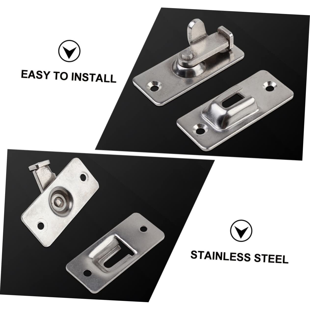 NUOBESTY 1 Set Serratura per Porta Scorrevole Inossidabile Chiusura Duratura per Interni Ed Esterni Facile Installazione e Manutenzione Sicurezza Affidabile con Design
