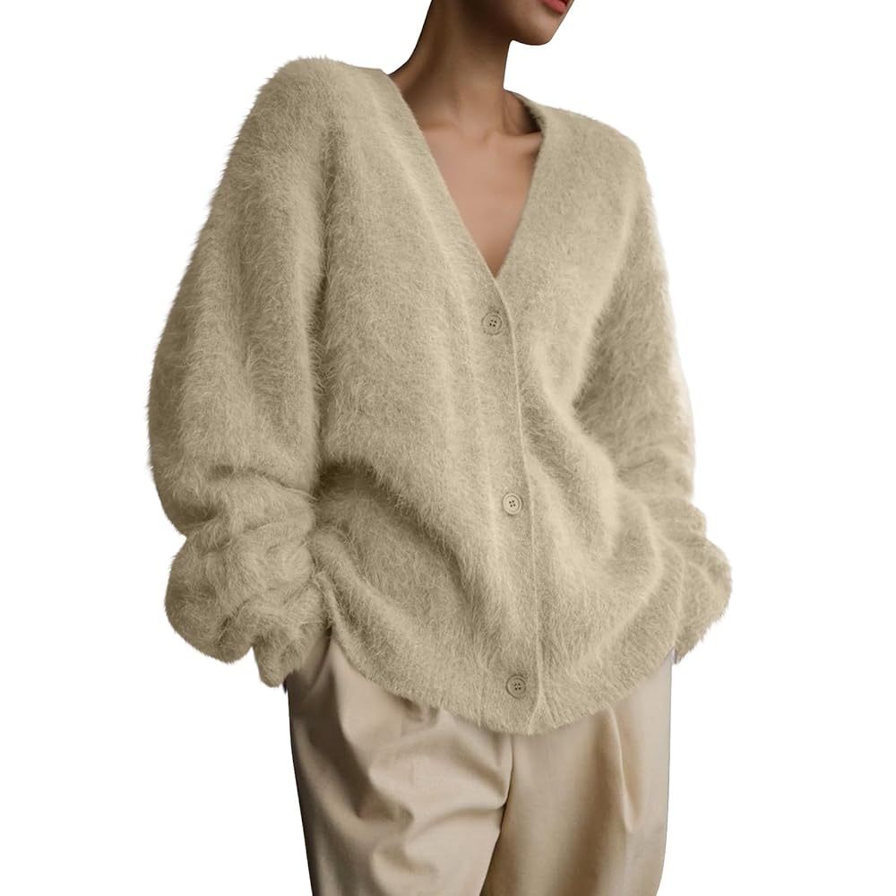 トップス Fluffy loose knit beige Fluffy-knit Loungewear Top - Beige - Ladies | H&M US