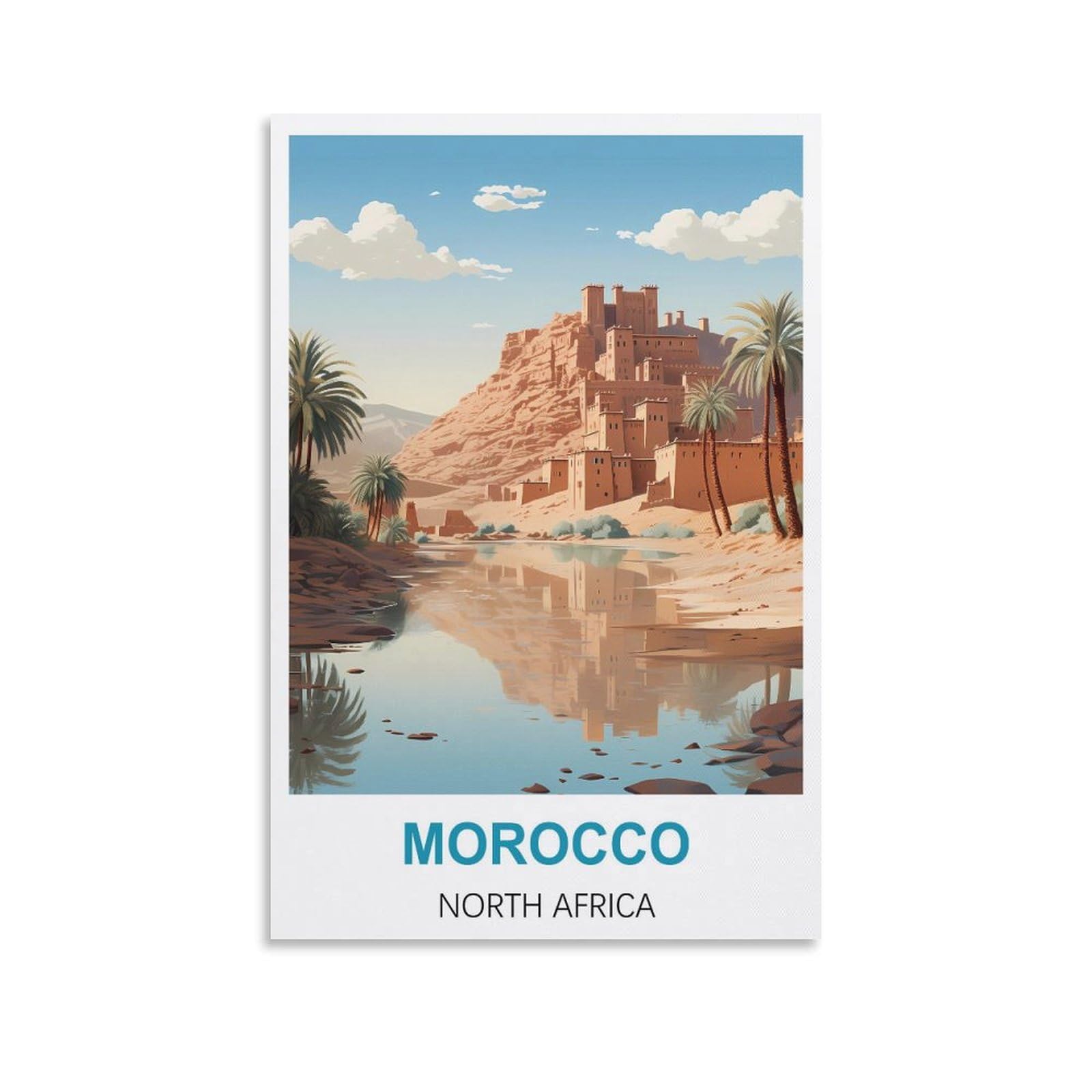 Vintage Metal Tin Sign for Cafe Morocco North Africas Vintage Signs Home Kitchen Rustic Travel Metal Signs Wall Art Decor 20x30cm