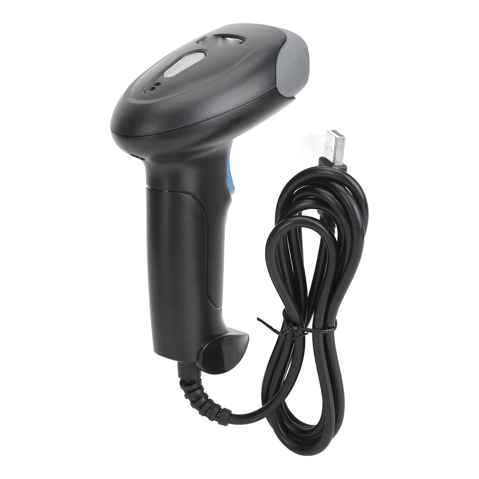Front view of the plplaaoo U20 barcode scanner with red scanning light active