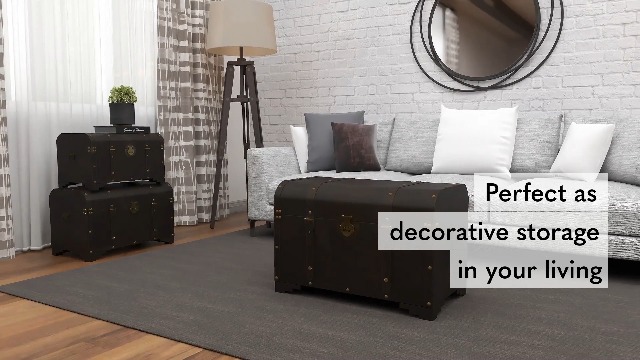 Amazon.com: Deco 79 Wooden Decorative Trunk Nesting Upholstered