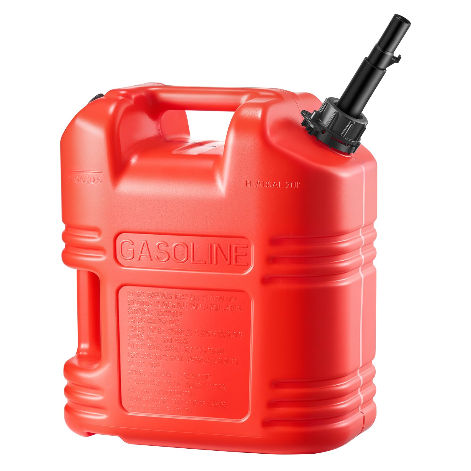 VEVOR Kraftstoffkanister, 2er-Pack 19 L, Benzinkanister mit Ausguss & klarer Skala, max. Durchflussrate 15 L/min, Flüssigkeitsbehälter für die meisten Autos, Motorräder, ATVs & UTVs, rot, 2er-Pack