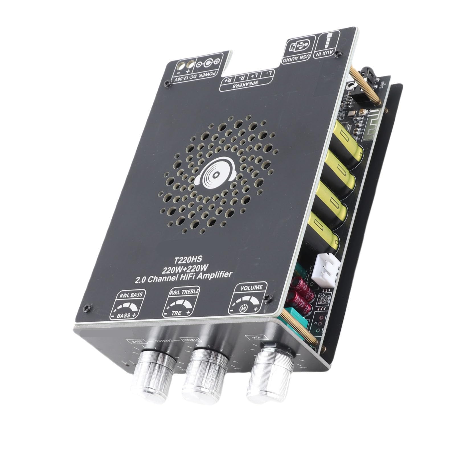 KUIDAMOS T220HS Płyta Wzmacniacza Mocy Bluetooth Wysoka wydajność 220W Stereo Wzmacniacz HiFi do Domowego Sprzętu Odtwarzanie Muzyki z Komputera DC 12-36V