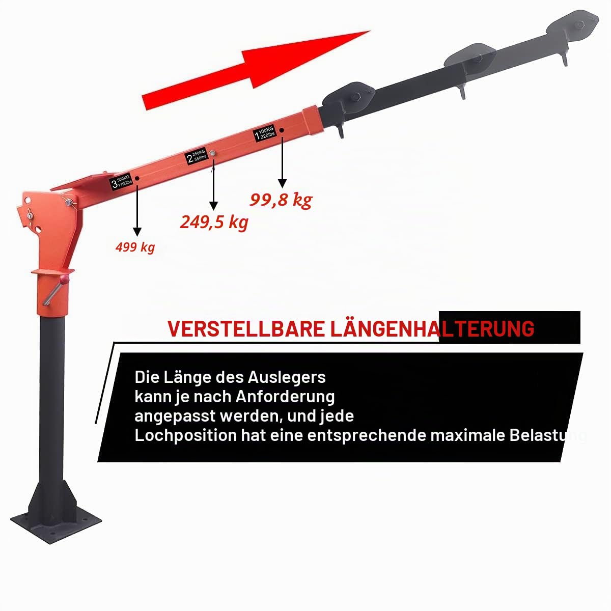 Pismire 499 kg Kran & 1587,6 kg 12 V Seilwinde Combo – zusammenklappbares LKW-montiertes Design, 360° drehbar, lackierter Stahlausleger für Pickup-Trucks, Orange