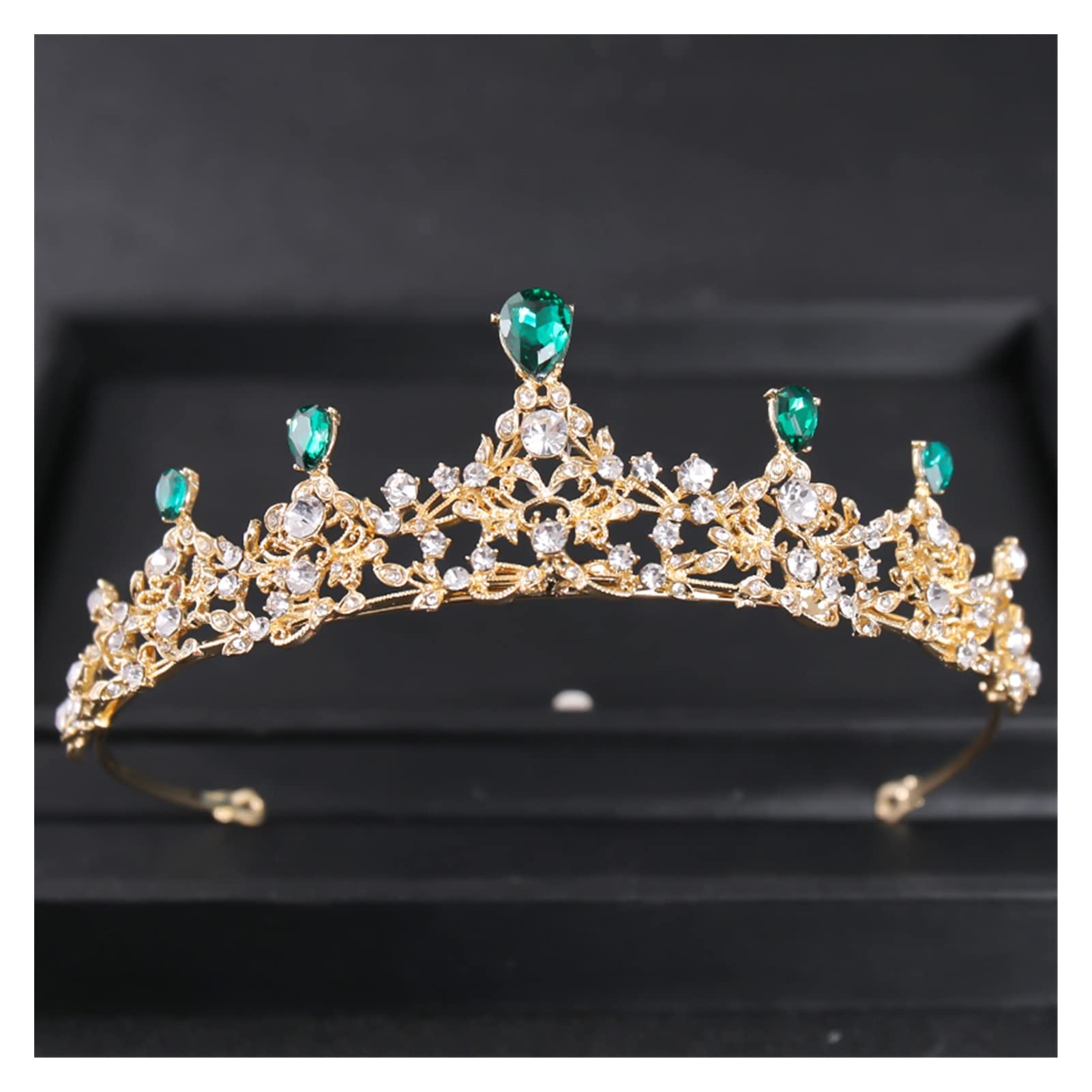 Barokowy luksusowy niebieski kryształowe serce tiary ślubne korony Rhinestone korowód Diadem welon Tiara opaski ślubne akcesoria do włosów Tiara (kolor metalu: srebrny)