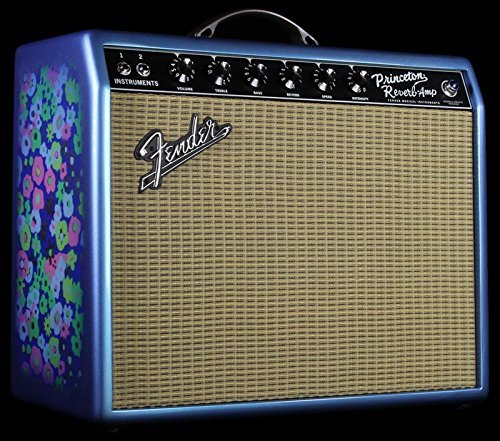 Used Fender '65 Princeton Reverb Guitar Amp Combo Blue Flower