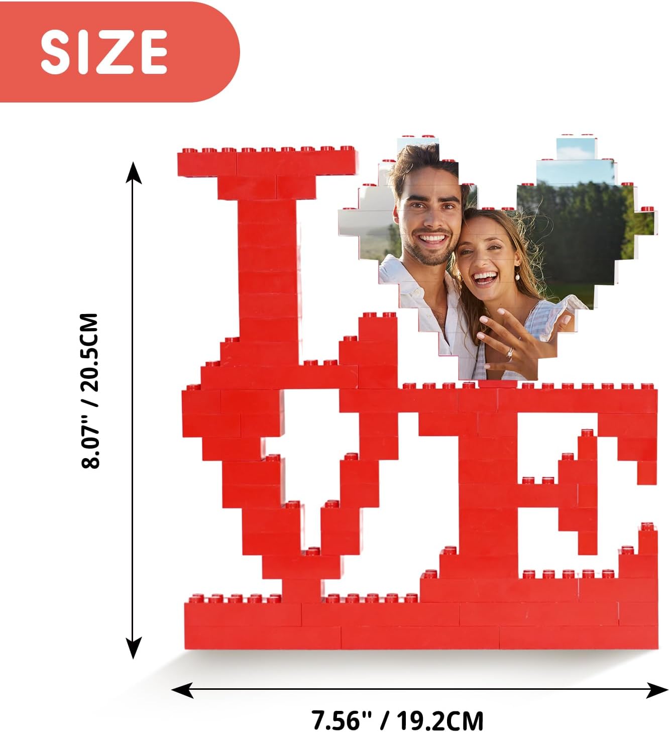 TNYKER Custom Love Photo Building Blocks Valentines Day Personalized DIY Adult Building Blocks for Birthday Building Bricks Set for Him Her Couples Lovers